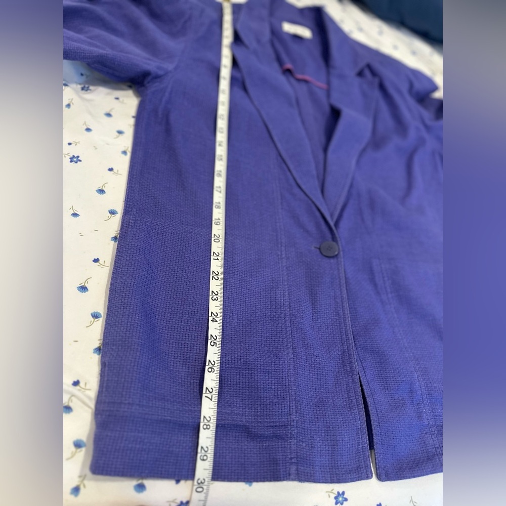 VTG 80s Christian Dior women's Sz:10 purple cotton woven Lightweight blazer - Picture 4 of 11